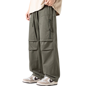 Japanese Zipper Pleated Pocket Cargo Pants