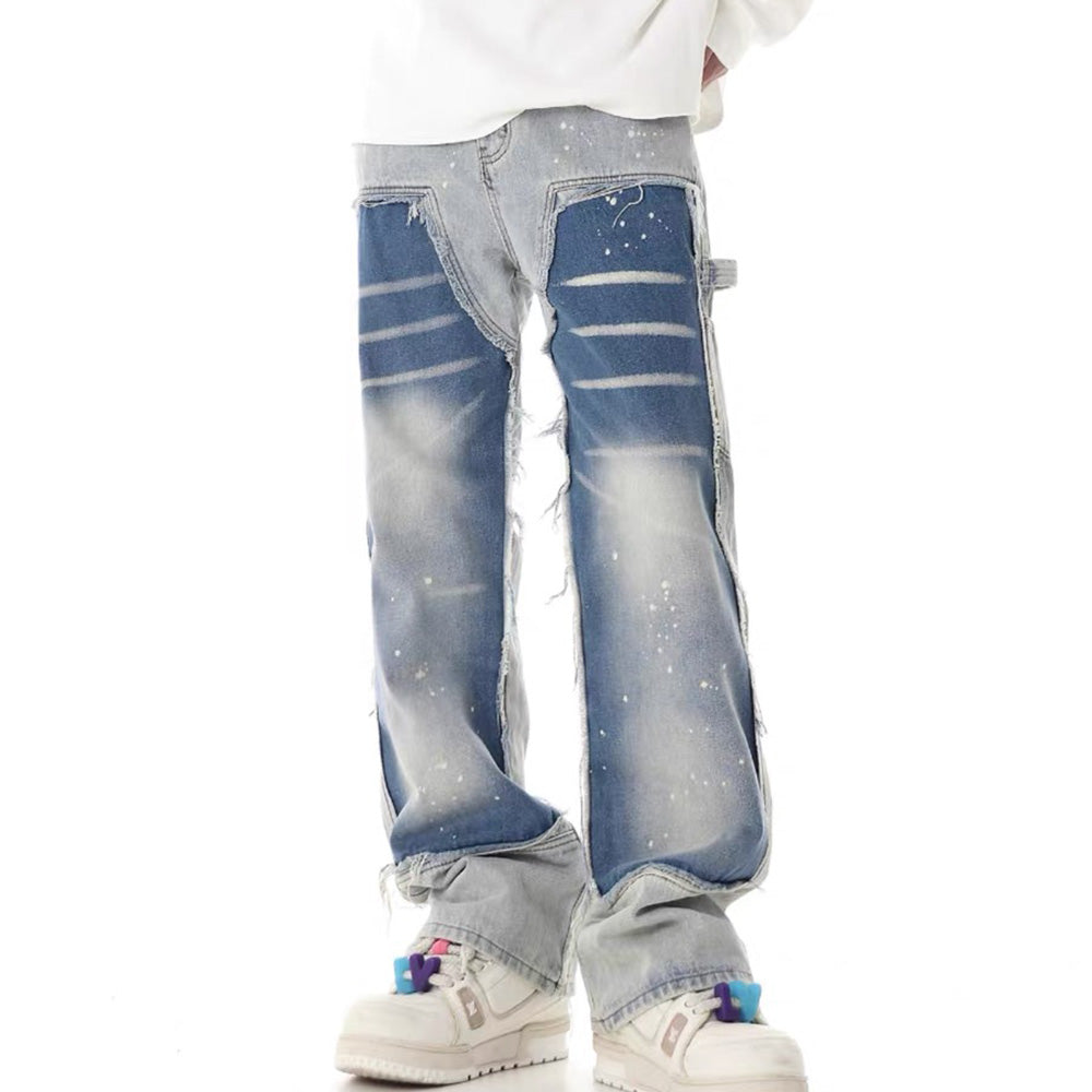 DF | Blue Panelled Design Jeans