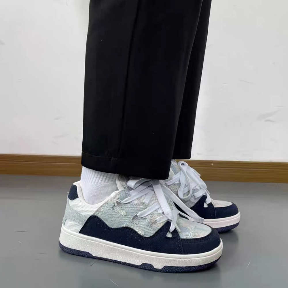 Street Denim Distressed Sneakers