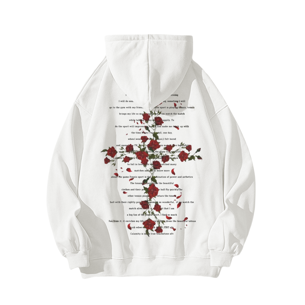Rose Cross Print Hoodie