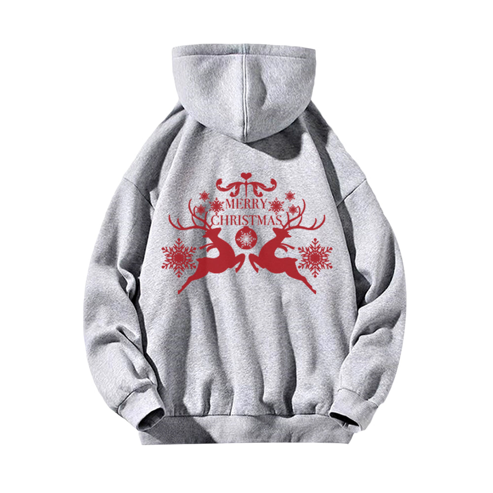 Casual Simple Drawing Of Snowflake Elk Hoodie
