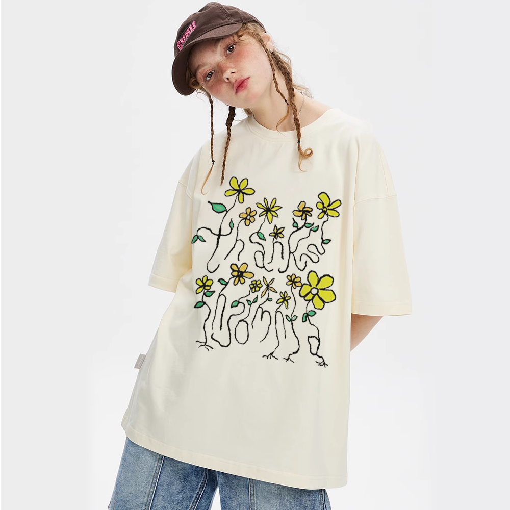 Graffiti Yellow Flowers T-Shirt