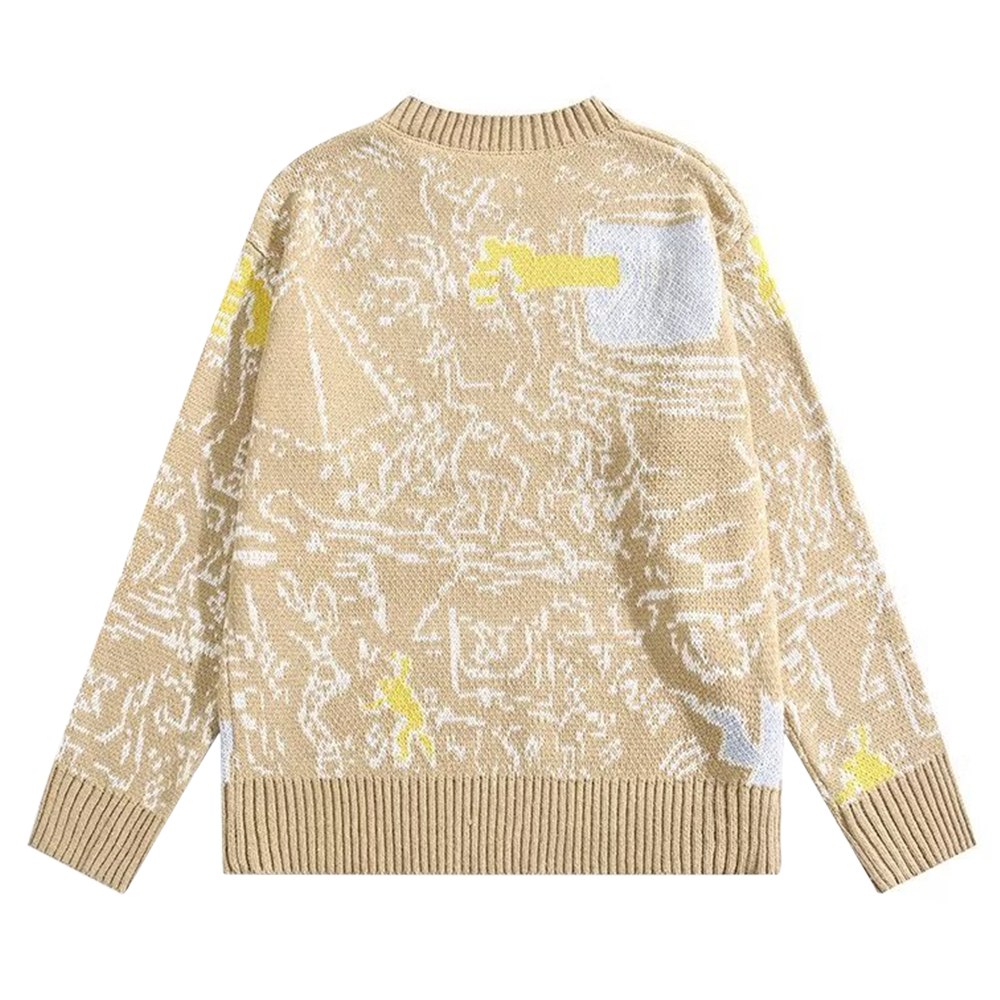Daily Contrasting Color Design Sweater