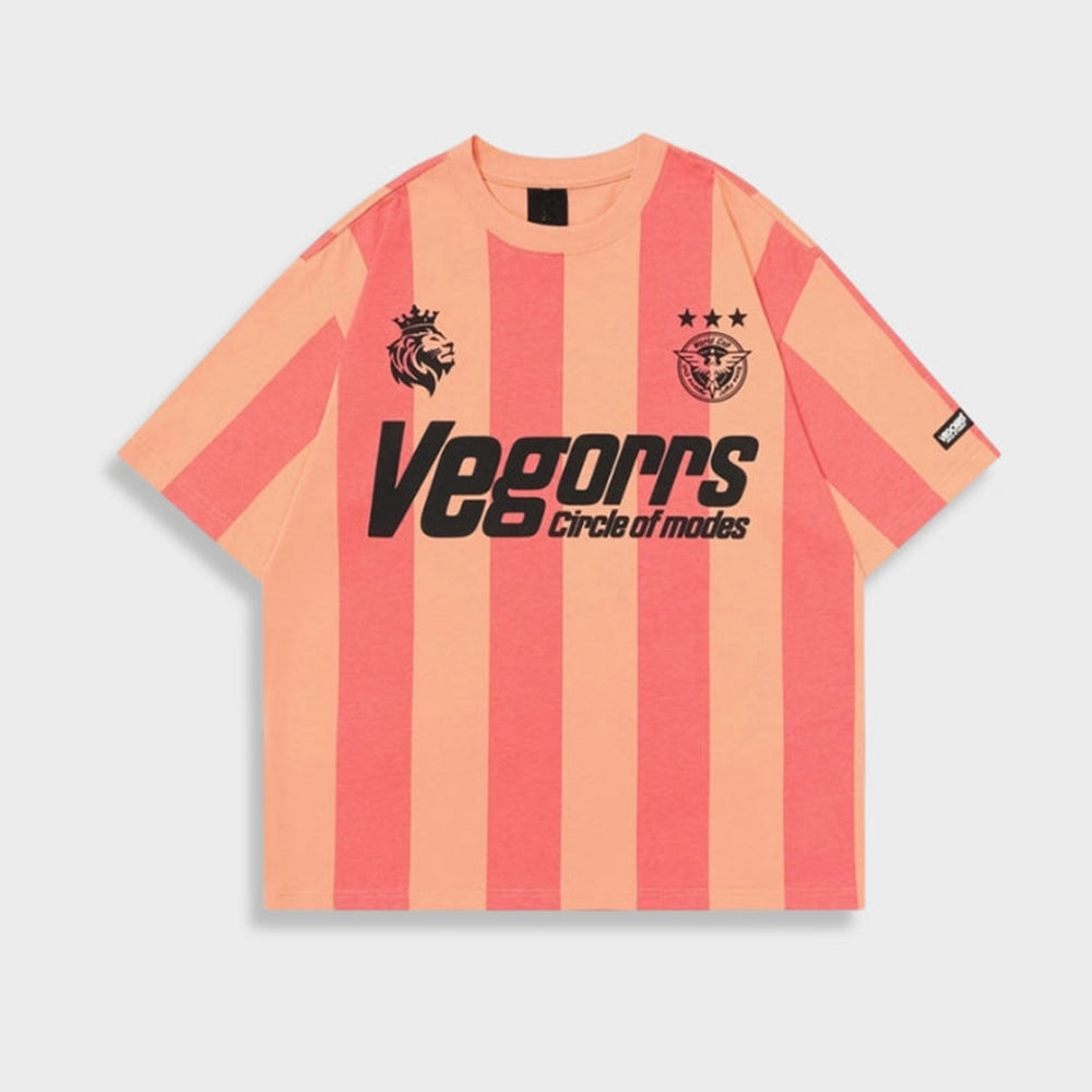 Evokyn Veggors Striped Vintage Football Tee