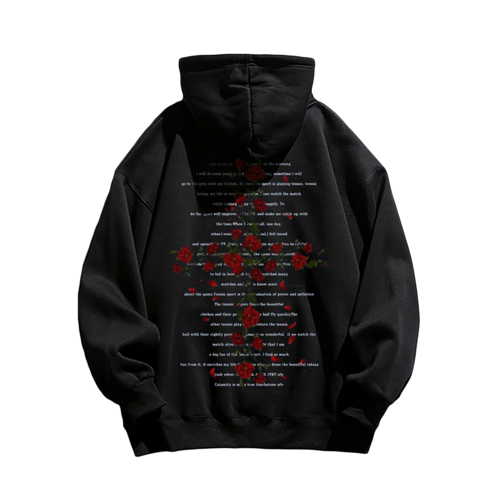 Rose Cross Print Hoodie