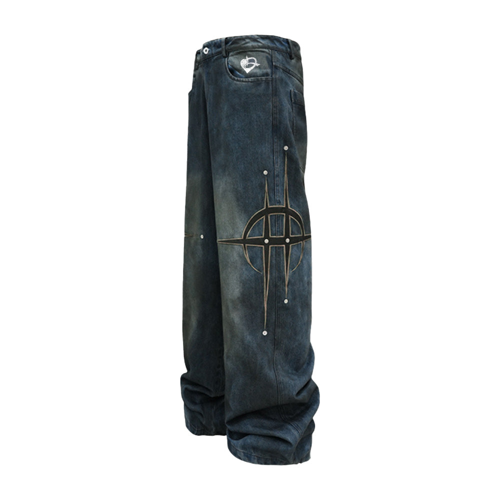 DF Heavy Studd Starburst Washed Jeans