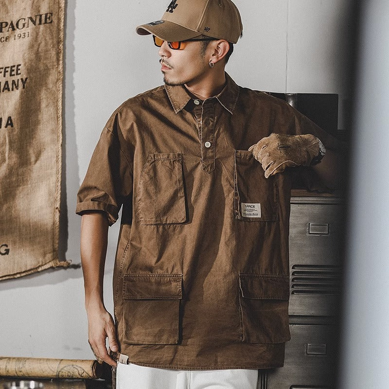 American Heavy Retro Washed Old Tough Hunting Shirt