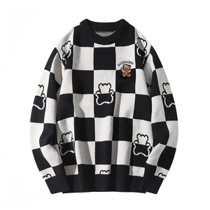 Checkerboard Bear Sweater