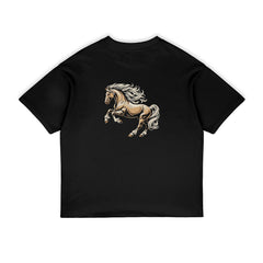 Evokyn Embroidered Horse Tee Details