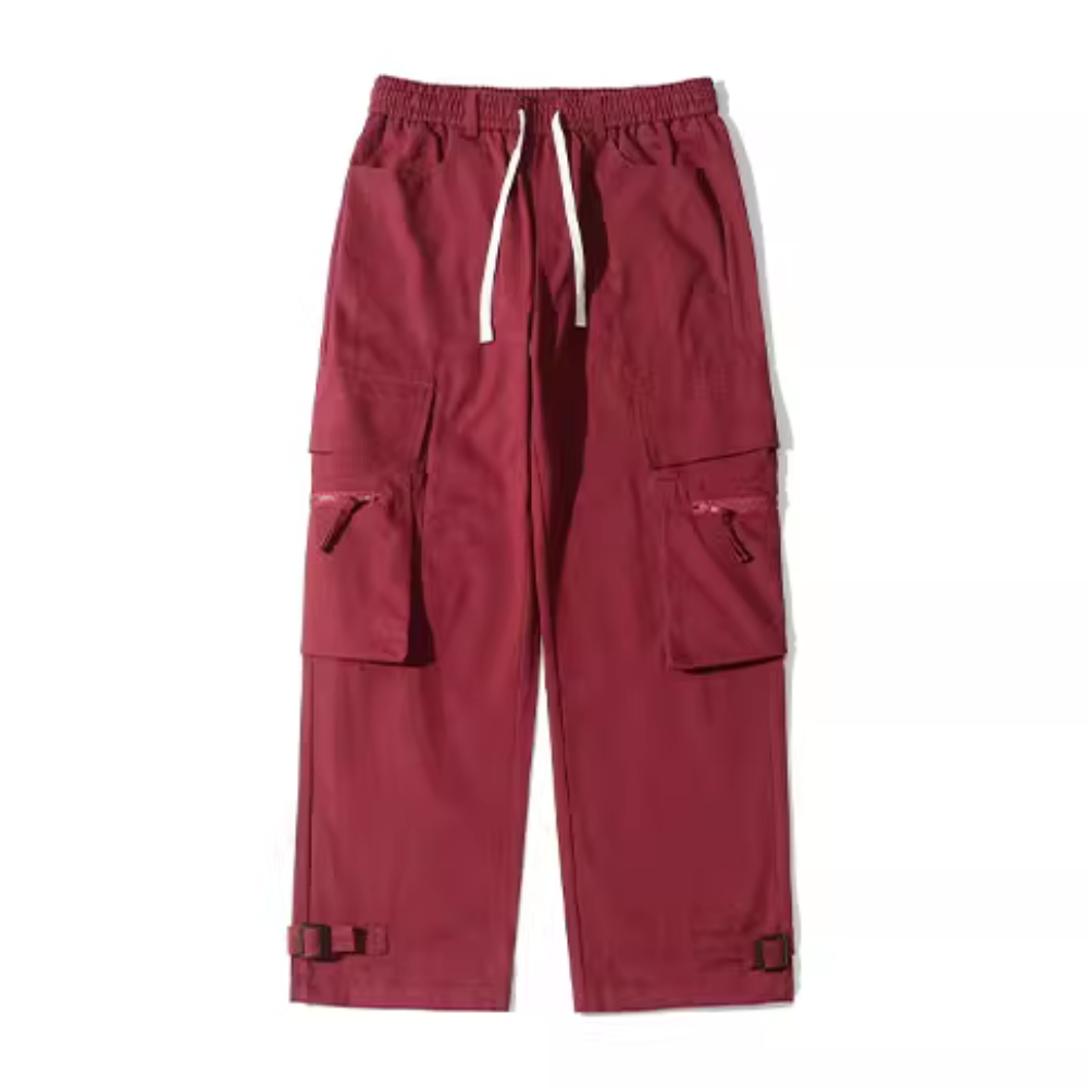 Retro Street Dance Solid Color Cargo Pants