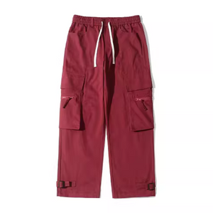 Retro Street Dance Solid Color Cargo Pants