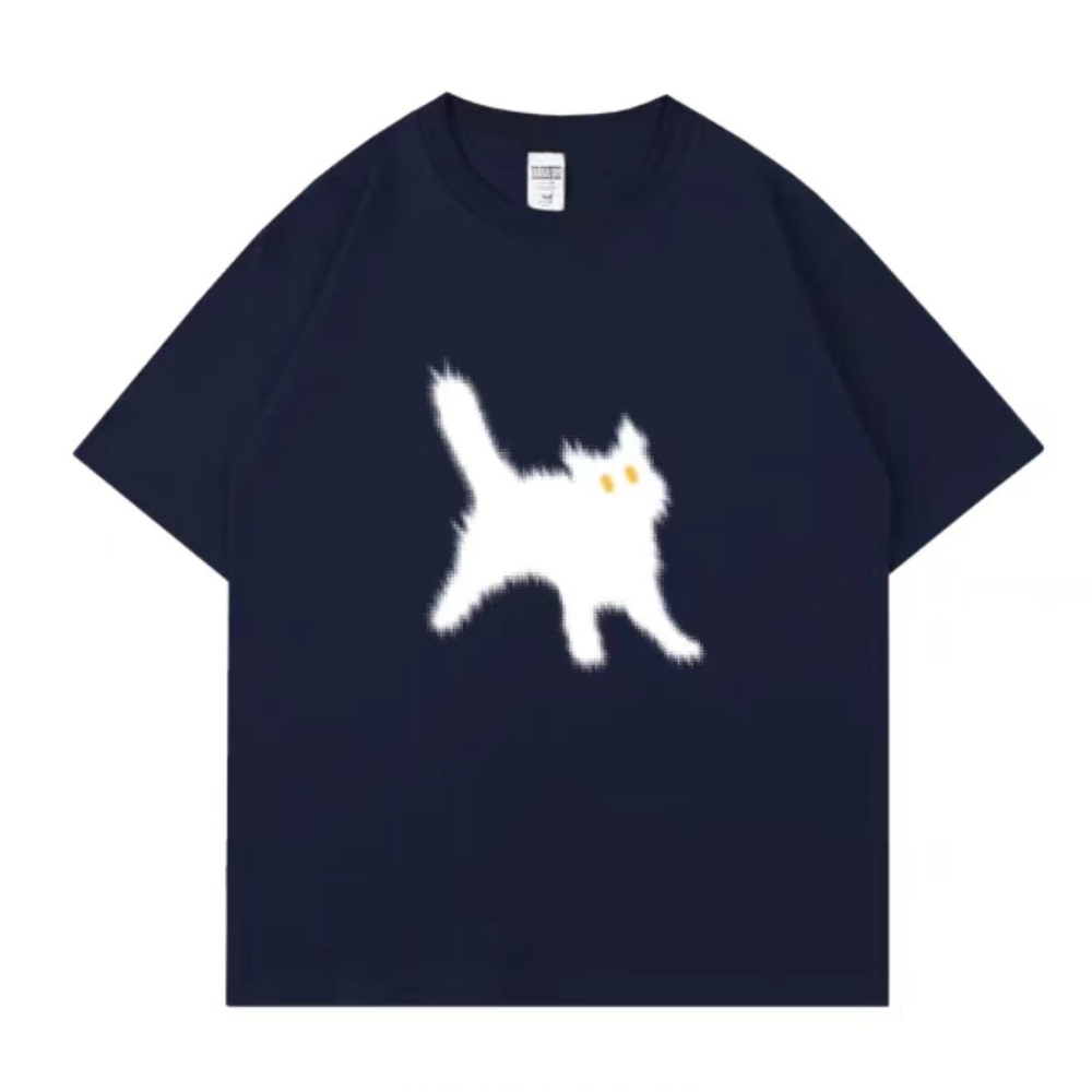 Minimal Angry Kitten Cotton T-Shirt