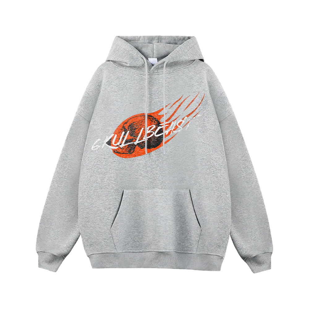 6Kull Burning Flaming Skull Hoodie