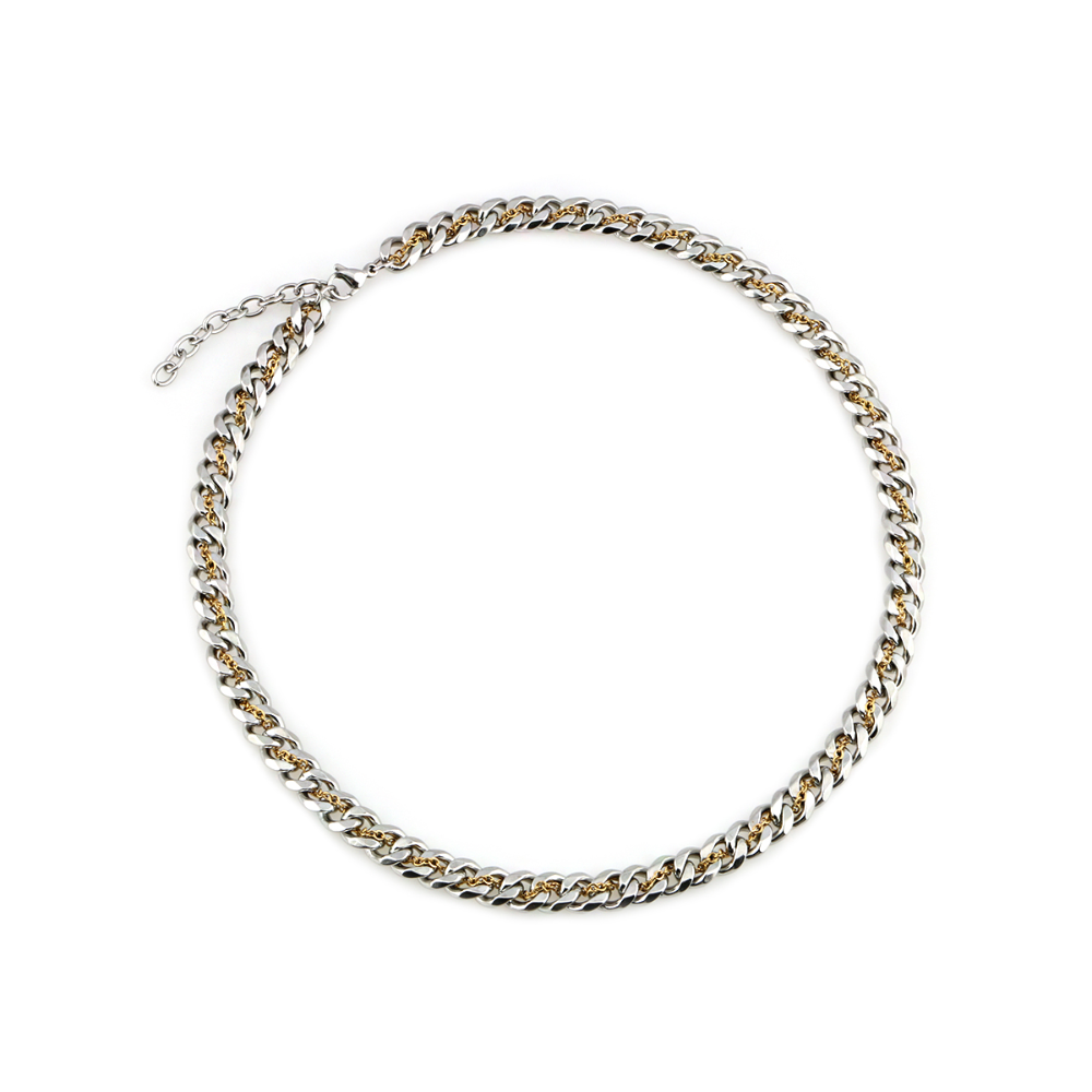 Hip Hop Double Layer Stitching Necklace&Bracelet