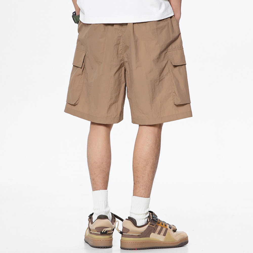 Retro Solid Color All-Match Cargo Shorts