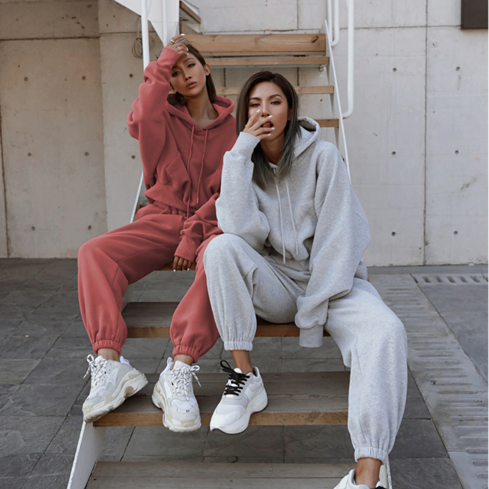 Women's Solid Cropped Track Suit