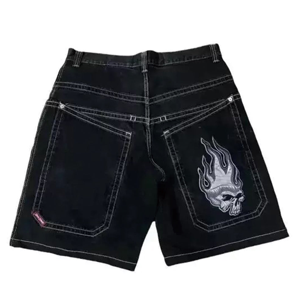 BAGGOUT White Skull Flame Jeans