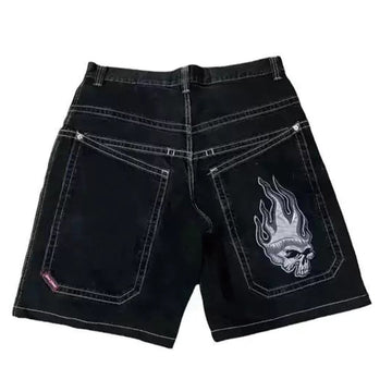 BAGGOUT White Skull Flame Jeans