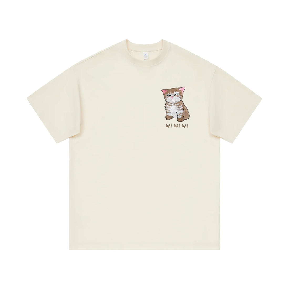 Aoklok & Evokyn Cartoon Cat Embroidered Tee