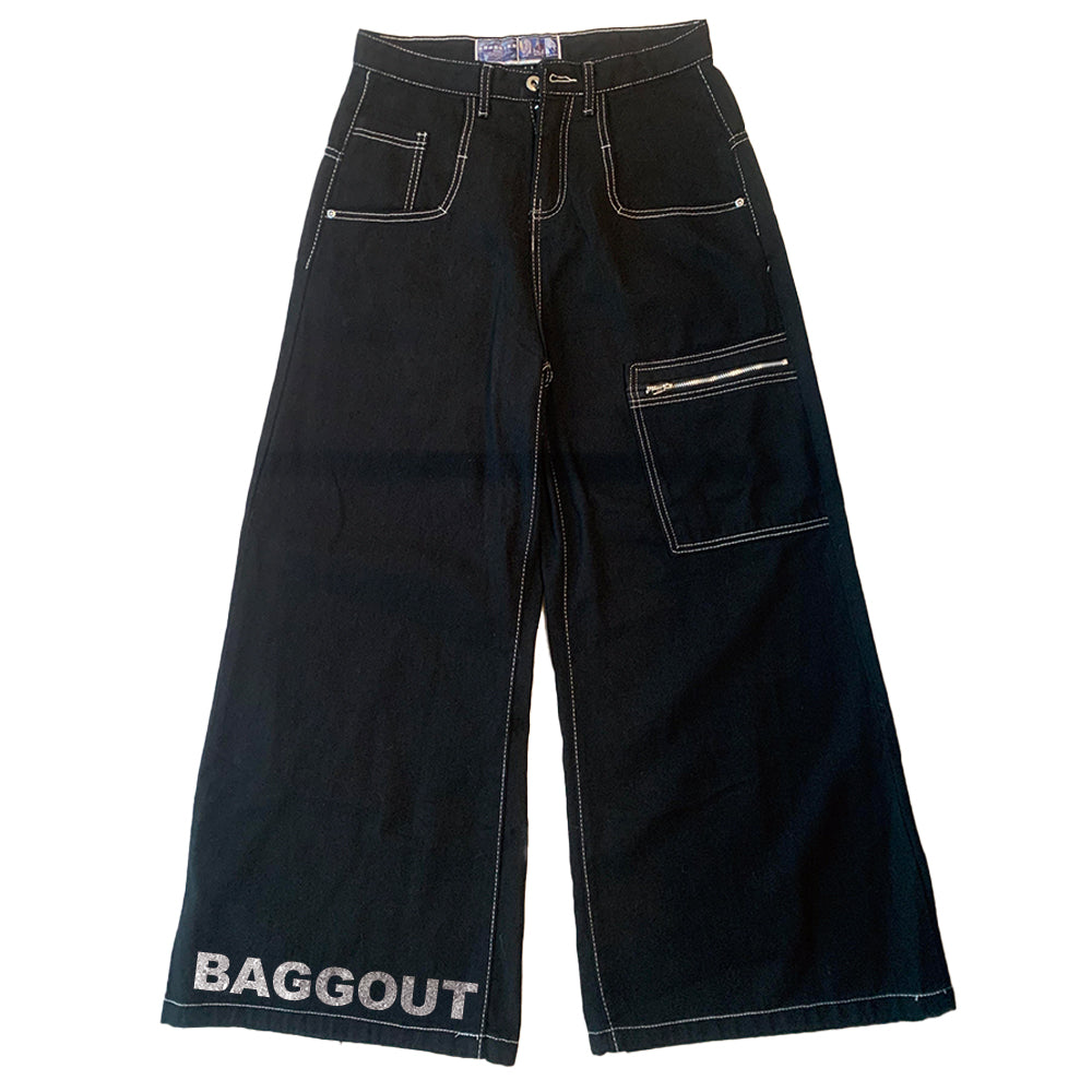 BAGGOUT Skull and Crossbones Wide Leg Jeans