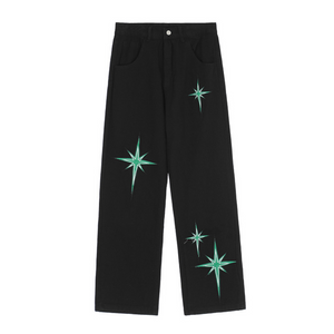 Hip Hop Star Graphic Straight Jeans