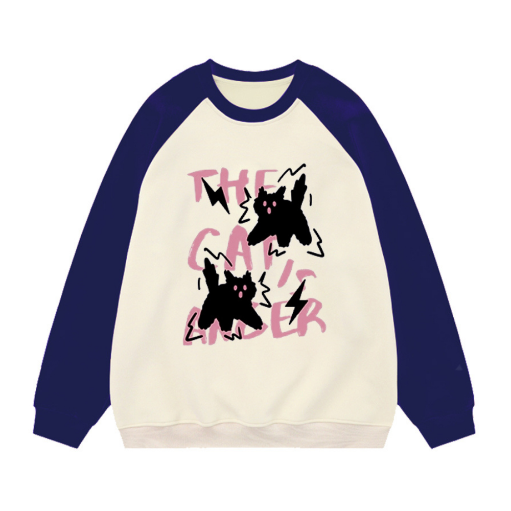 Scared Kitten Print Sweatshirt