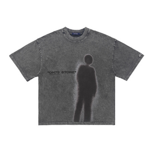 Portrait Print Washed T-Shirt