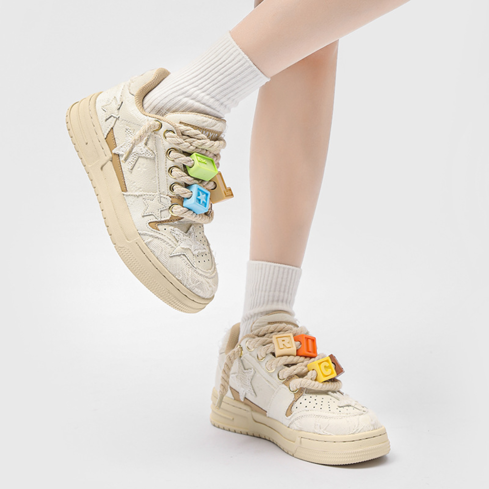 H-Block |Street Letter Stars Couple Casual Sneakers