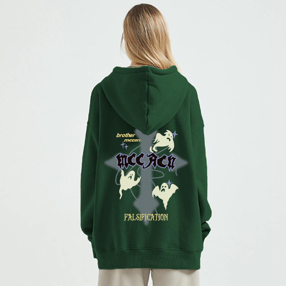 American Dark Cross Ghost Print Hoodie