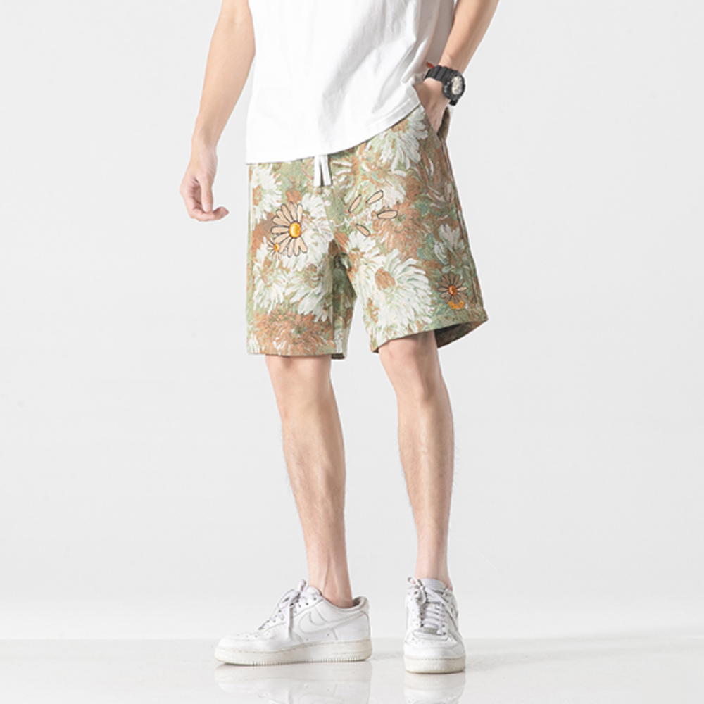 Vintage Floral Allover Canvas Shorts
