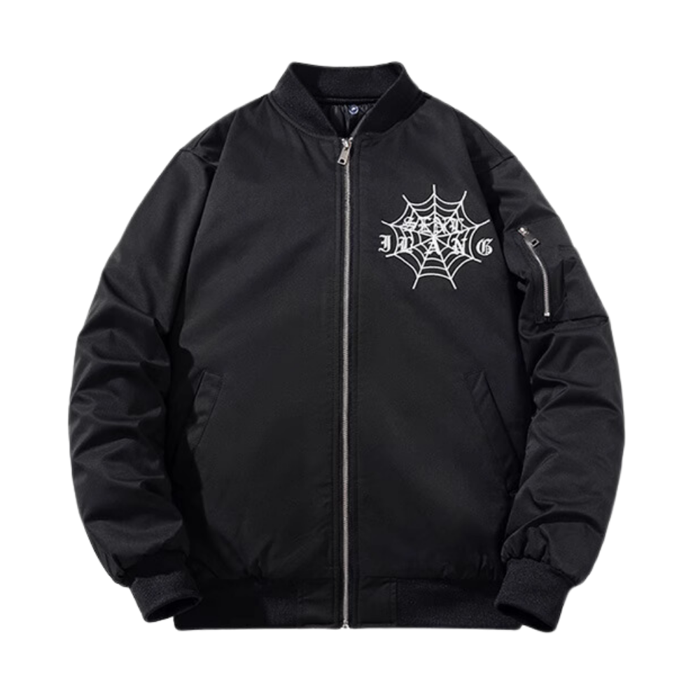 Spider Embroidered Bomber Jacket