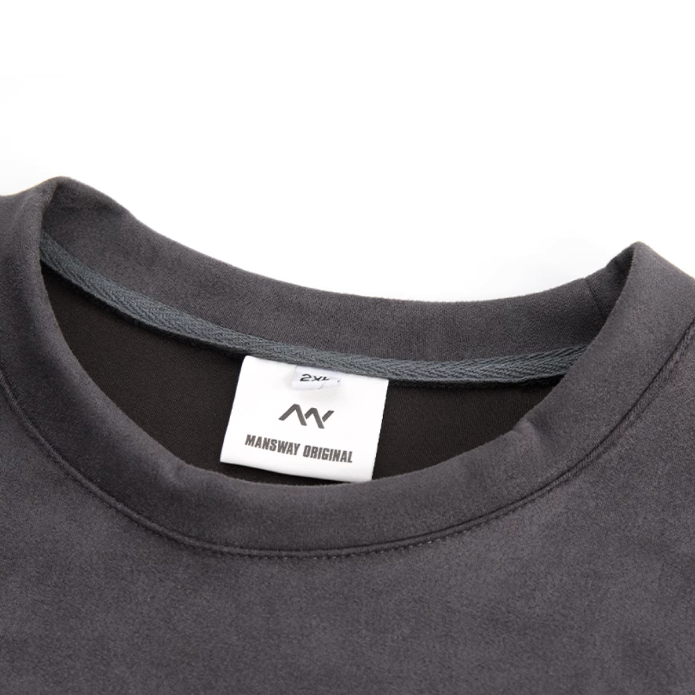 Japanese Suede Letter Print T-shirt