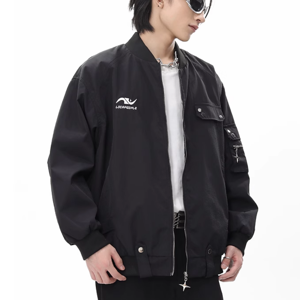 Street Trend Solid Color Jacket