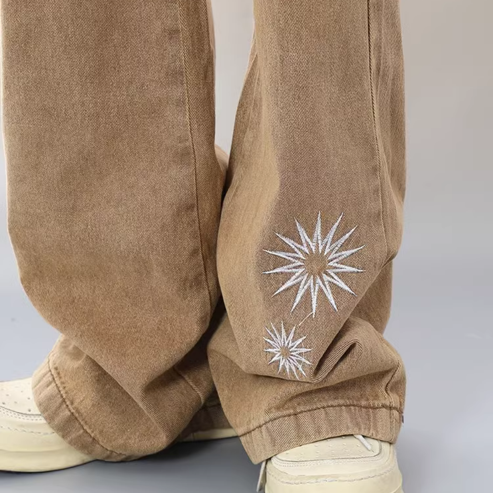High Street Heavy Embroidered Jeans