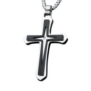 American Two Color Cross Necklace