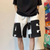 Hip Hop Letter Print Track Shorts