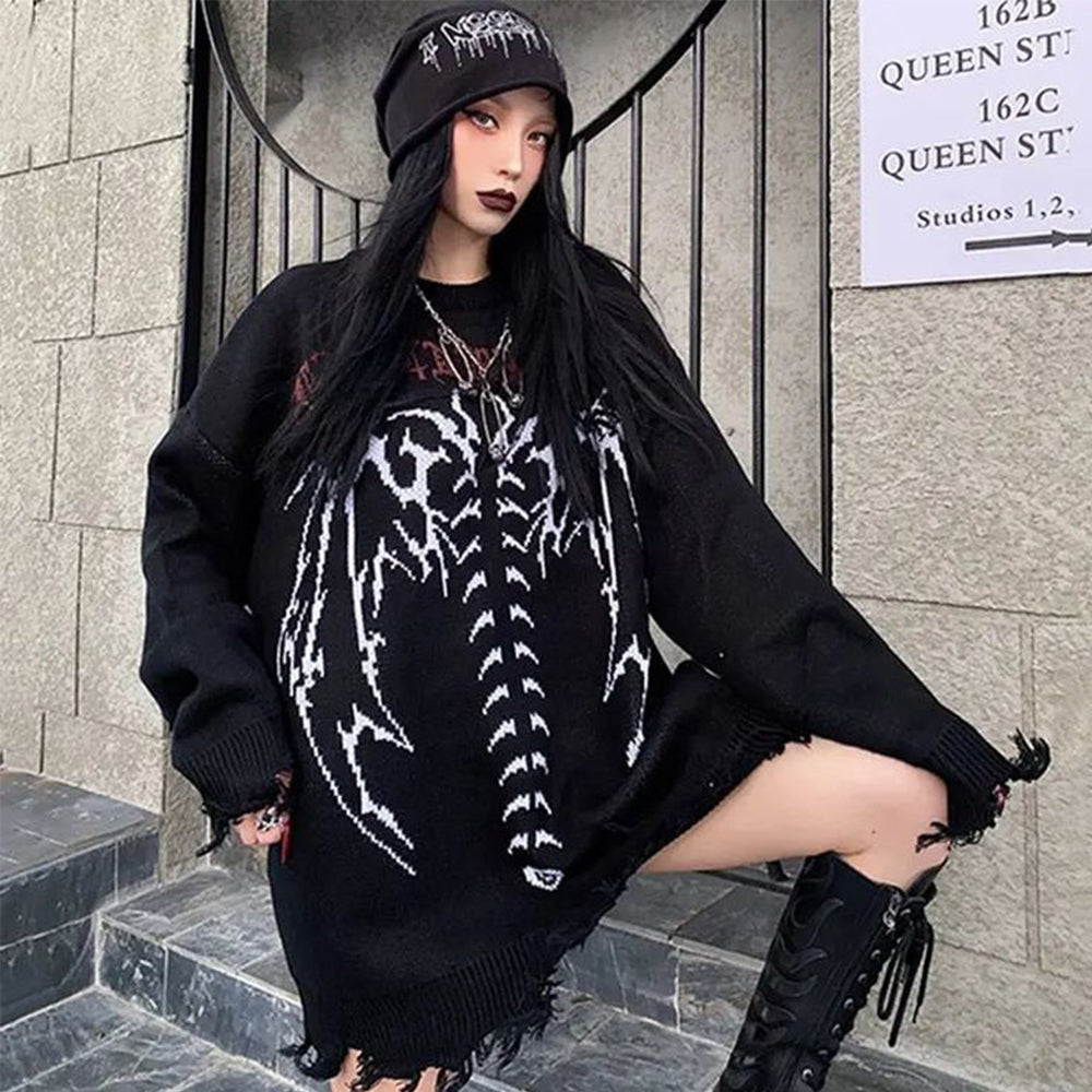 OOC' High Street Skeleton Embroidery Sweater