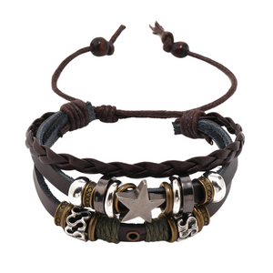 Star Beaded Leather Bracelet