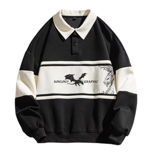 AG Dragon Battle Contrasting Polo Sweatshirt