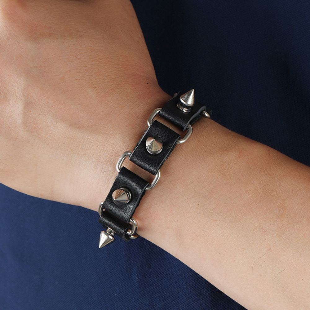 Punk Rivet Leather Bracelet