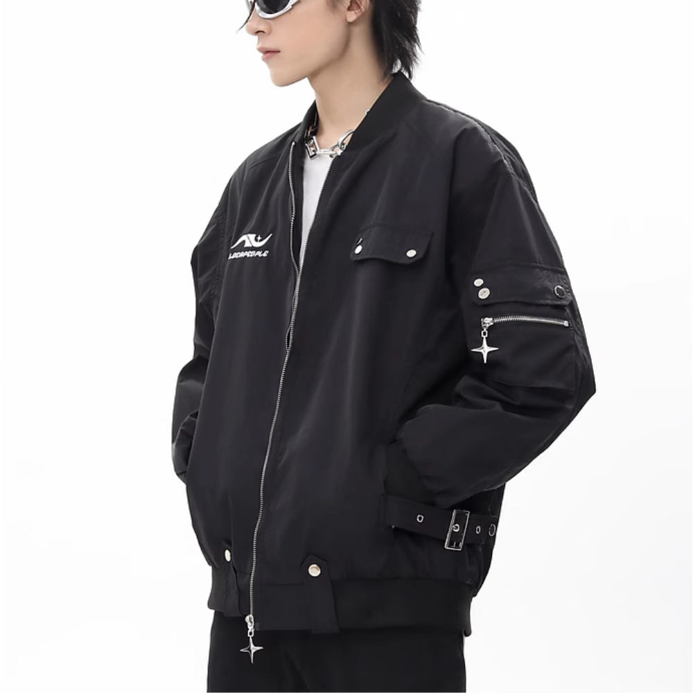 Street Trend Solid Color Jacket