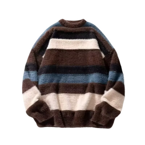 OOC' Retro Contrast Mink Striped Sweater