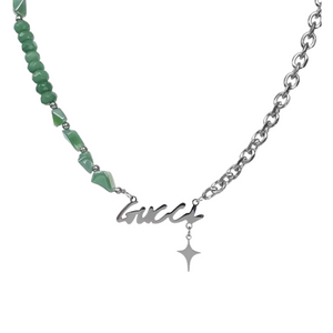 Emerald Cross Letter Necklace