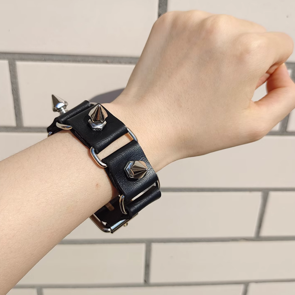 Punk Rivet Leather Bracelet