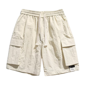 Retro Solid Color All-Match Cargo Shorts