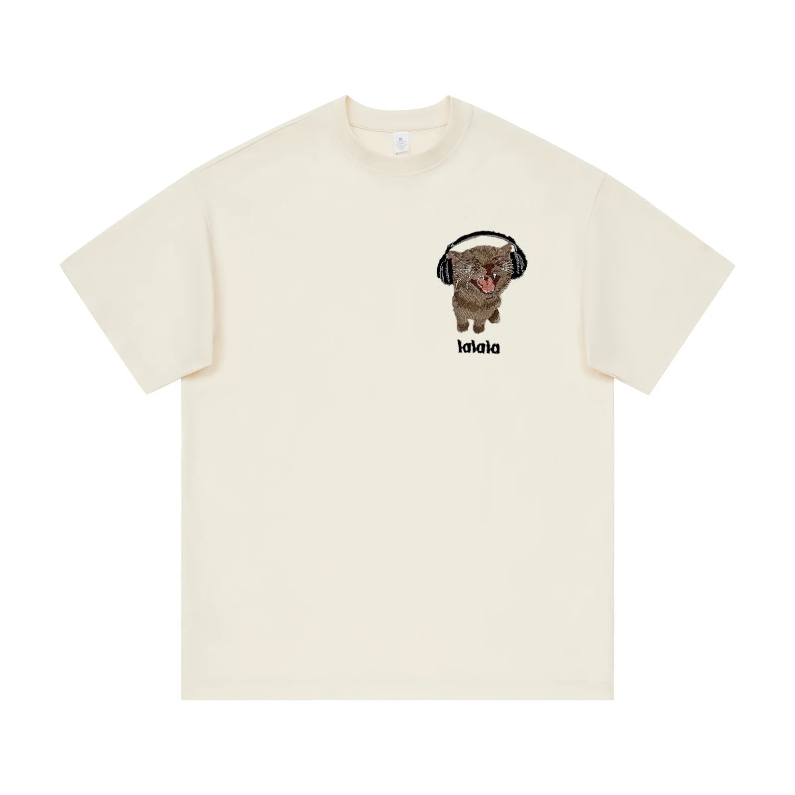 Aoklok & Evokyn Cute Cat Embroidery Couple T-Shirts