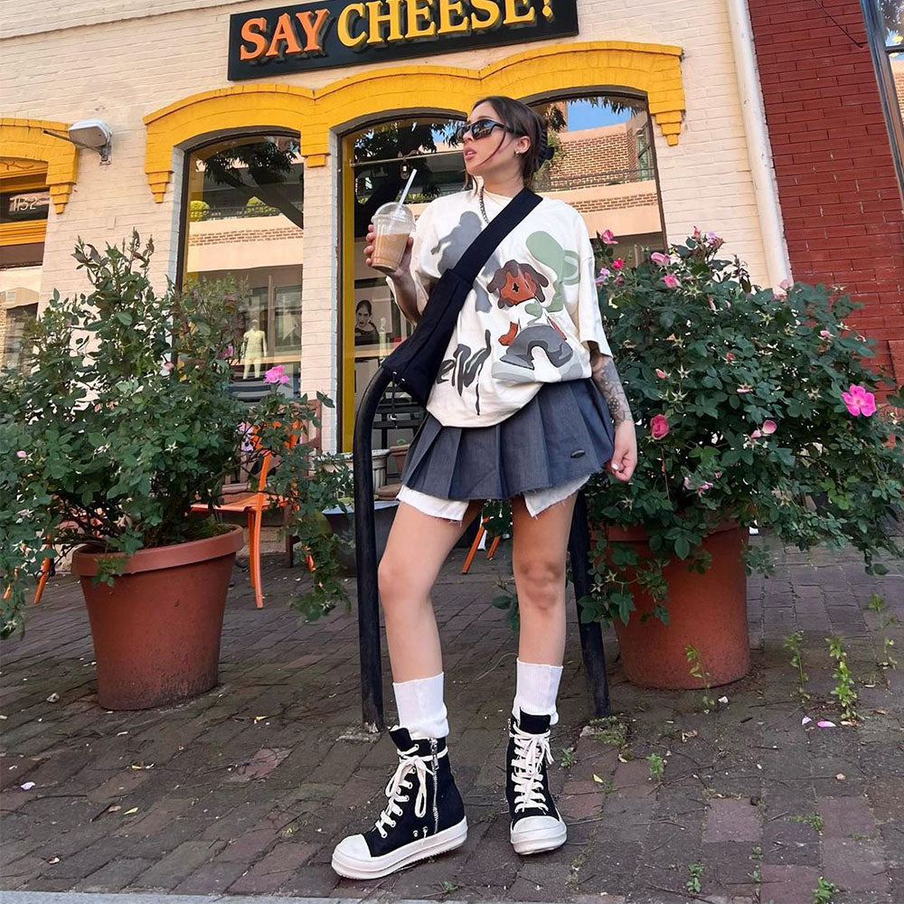 Hip Hop Cartoon Boy Oversize T-Shirt