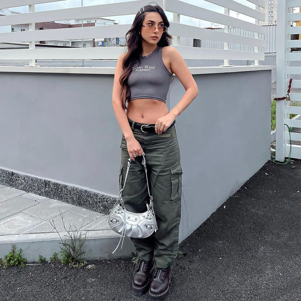 American Y2K Rivet Shoulder Bag