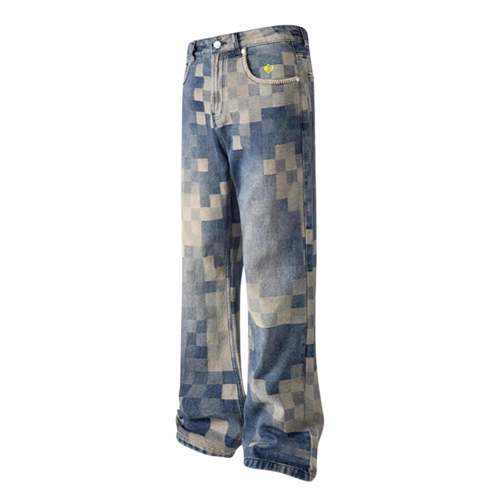DF |Heavy Mosaic Checkerboard Jeans