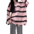 Women's Raw Edge Striped Knitted Sweater